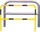 Anlehnbügel/Absperrbügel 'Sylt' Ø 48 mm aus Stahl, zum Einbetonieren, mit Querholm, ohne Farbe, gelb/schwarz oder nach RAL