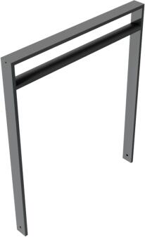 Anlehnbügel/Absperrbügel Spiekeroog 80 x 20 mm, H 800 mm, mit Querholm (kurzer Abstand), zum