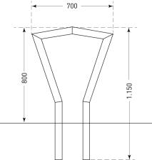 Technische Zeichnung: Anlehnbügel -Coppa- (Art. 35706)