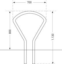 Technische Zeichnung: Anlehnbügel -Vuelta- (Art. 35727)