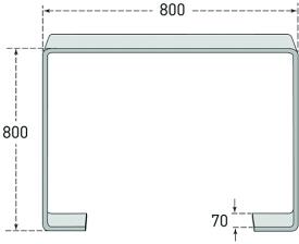 Technische Ansicht: Modell für Fahrräder, ohne Querholm, ohne Farbe (Art. 39239)