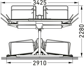 Technische Zeichnung: Doppelstockparker -Lindau II- doppelseitig, Seitenansicht