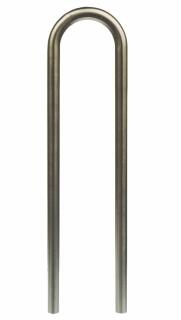 Modellbeispiel: Anlehn-/Absperrbügel aus Edelstahl, Ø 48 mm, Breite 300 mm, Höhe 800 mm, ohne