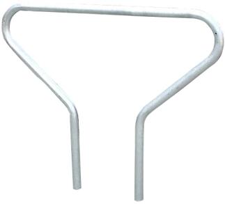 Modellbeispiel: Anlehnbügel -Aachen- Ø 42 mm, aus Stahl, Höhe 800 mm, zum Einbetonieren (Art. 11025)