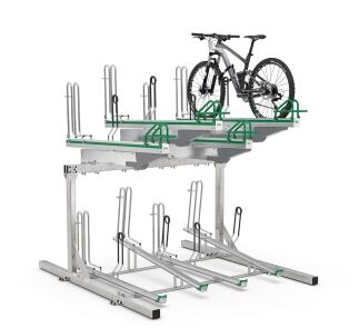 Doppelstockparker 'Lindau Profi' einseitig, 500 mm Radabstand und mit Gasdruckfedern