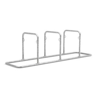 Modellbeispiel: Reihenanlehnbügel -Galaxy- (3er) aus Stahl, mit 6 Einstellplätzen (Art. galaxy33)