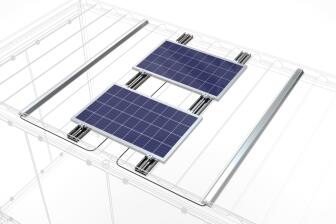 Technische Ansicht: Photovoltaiksystem für Überdachungssysteme mit Solarpanelen (Art. 41553)