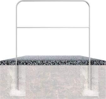 Anlehnbügel/Absperrbügel 'Baltrum' 50 x 12 mm aus Stahl, mit Querholm, zum Einbetonieren