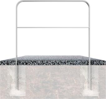 Anlehnbügel/Absperrbügel Wangerooge 80 x 12 mm aus Stahl, mit Querholm, zum Einbetonieren