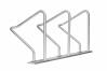 Modellbeispiel: Reihenanlehnbügel -Kalchas- auf Trapezschiene, aus Edelstahl mit 3 Einstellplätzen (Art. 41094)